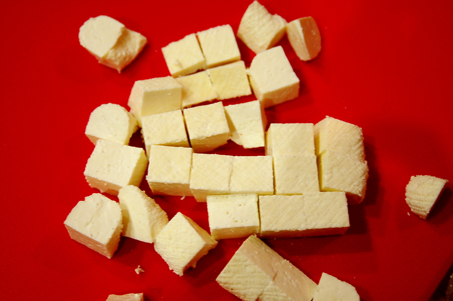 Fresh paneer cubes ready for cooking