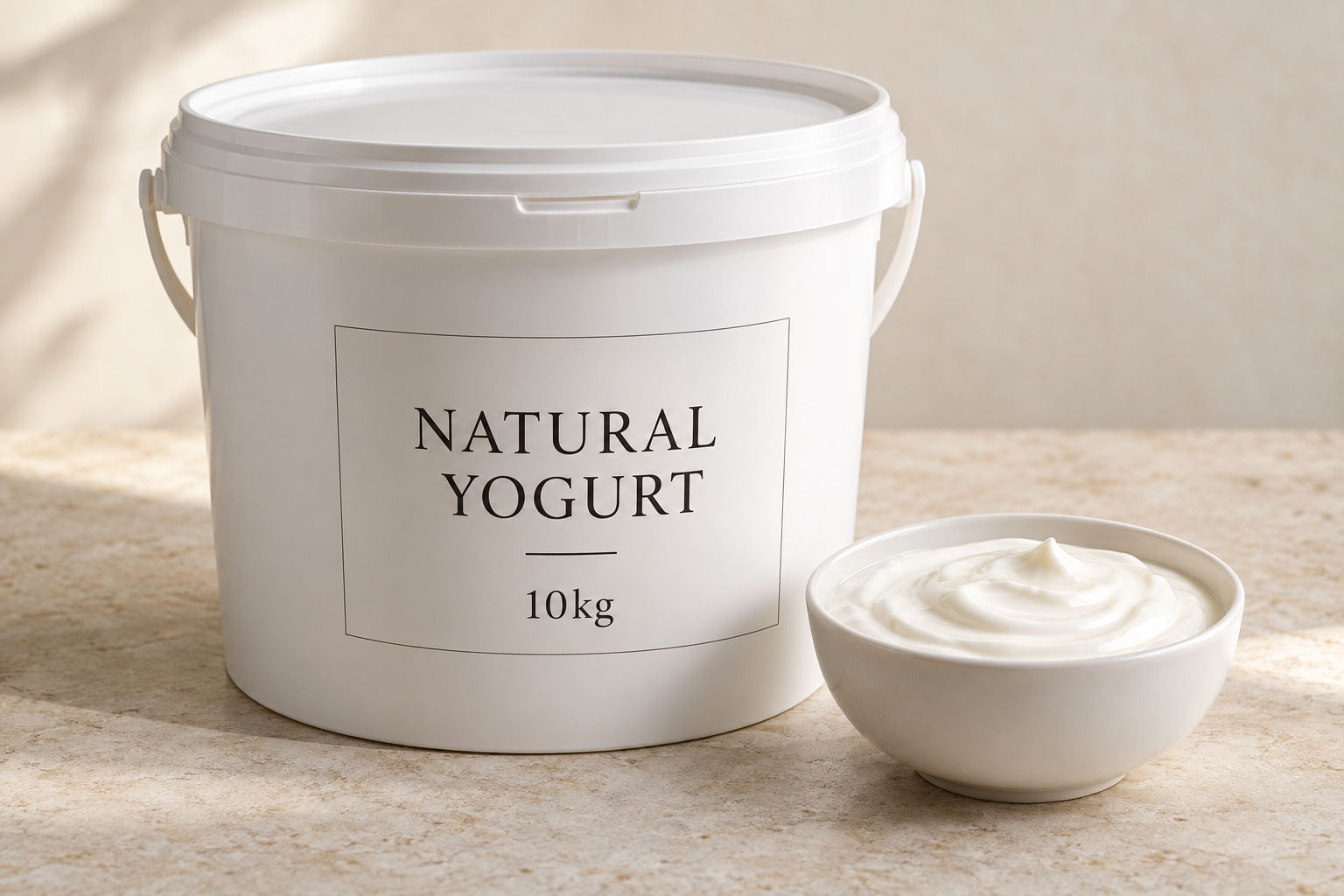 Representative 10kg natural yogurt tub